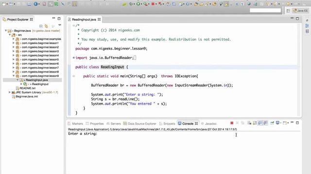 Eclipse Basics - Reading Console Input смотреть онлайн
