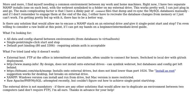 Fully-independent MAMP stack on external drive? смотреть онлайн