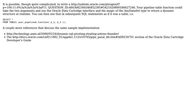 Databases: Return a fully dynamic table from an Oracle function (3 Solutions!!) смотреть онлайн