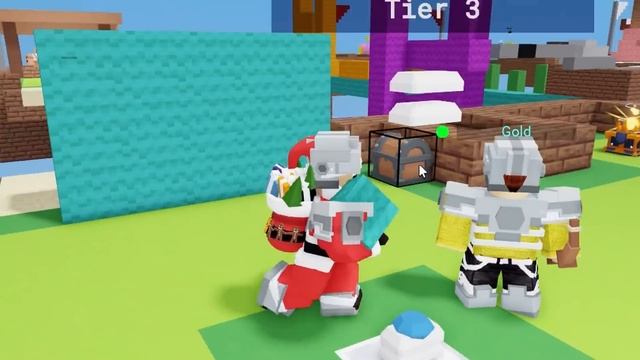 Gifting players BATTLE PASS as Santa kit (Roblox Bedwars) смотреть онлайн