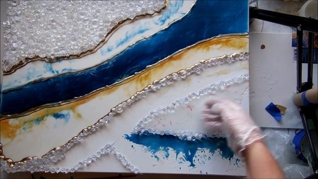 Geode Resin Art Tutorial ? Extreme Bling - Gold, Blue and White ? ?? смотреть онлайн