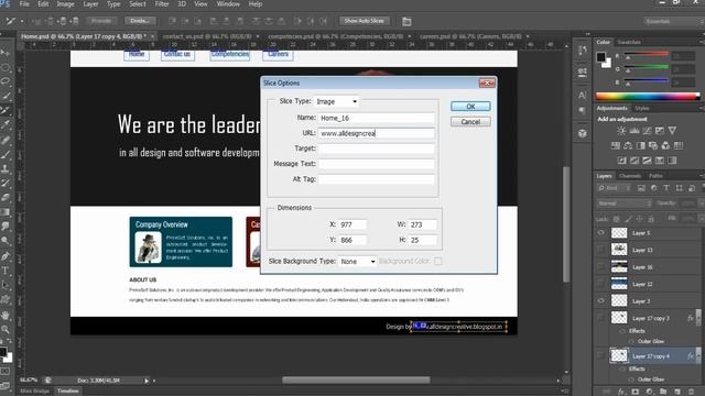 Photoshop Slice tool and Export a Website Layout with HTML смотреть онлайн