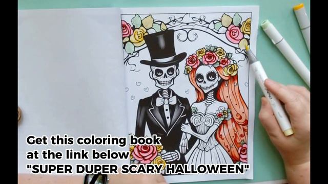 Color with me - Halloween Coloring Book Adults / Grownups | Relaxing coloring videos for beginners смотреть онлайн