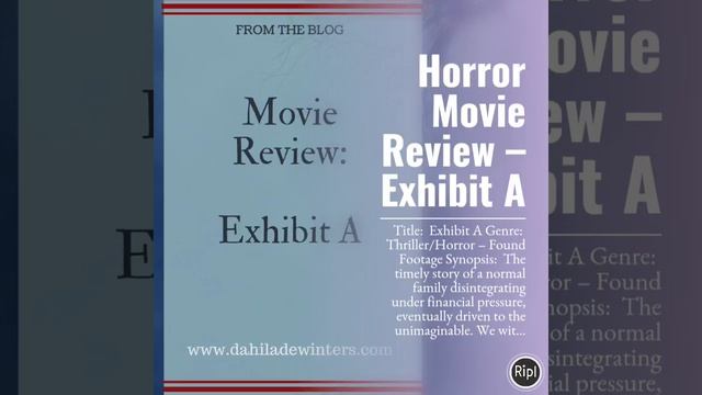 Horror Movie Review – Exhibit A смотреть онлайн