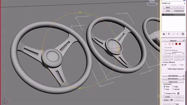 Моделинг в 3д Макс. Создание классического автомобильного руля.