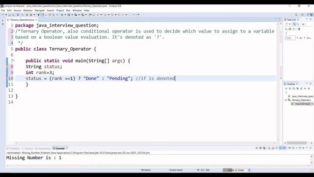 Ternary operator | Interview Question | Java смотреть онлайн