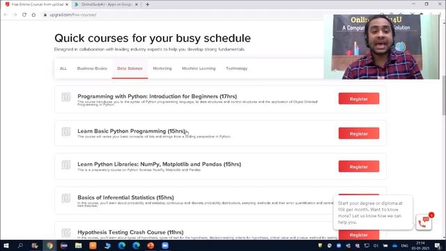 Upgrad free course with certificate | data structure | python beginner | Machine Learning смотреть онлайн