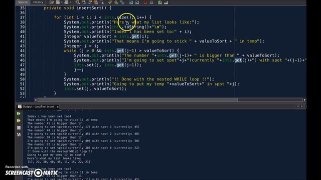 Insertion Sort ArrayList смотреть онлайн