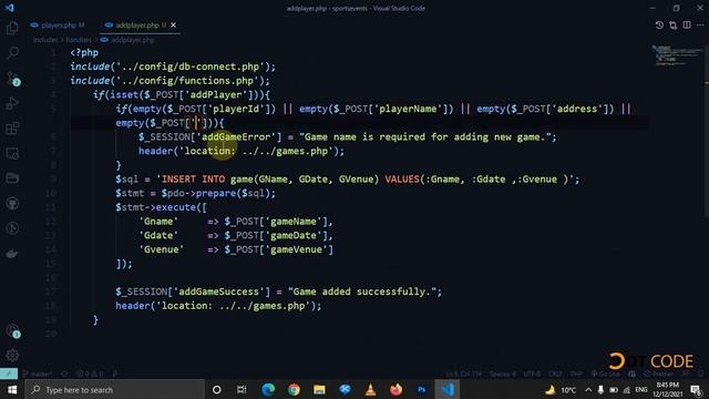 39 Add Player to database in PHP PDO MySQL - Dot Code смотреть онлайн