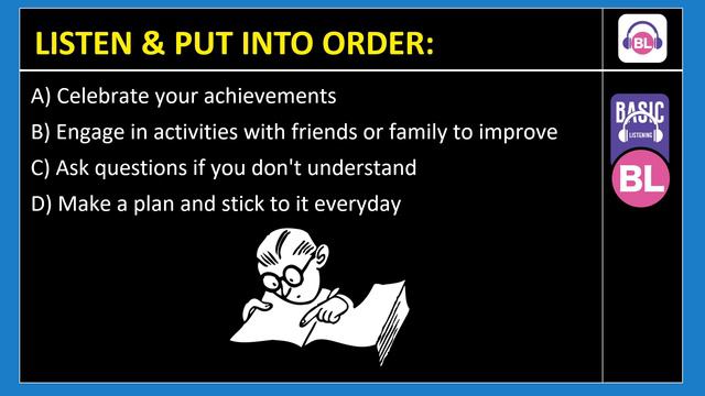 Listening test- Put into order - level A (easy)-basic Listening Exercises-Easy Listening смотреть онлайн