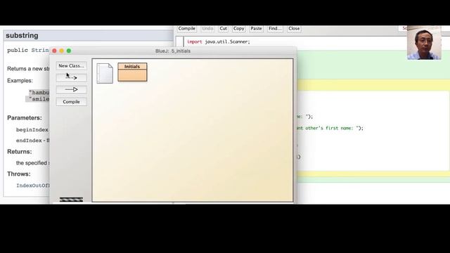 Java String substring usage, initials смотреть онлайн