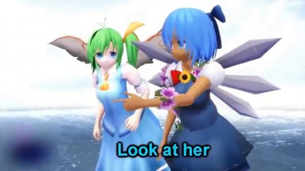 cirno x utsuho (yuri)