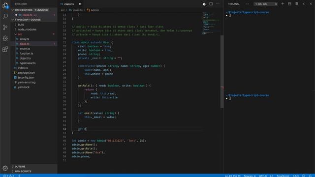 18. Tutorial TypeScript : Setter dan Getter - Bahasa Indonesia смотреть онлайн