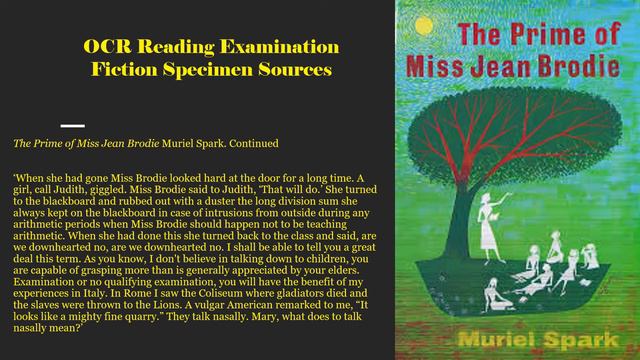 Reading Exam Fiction OCR Specimen: School Texts 'Unreliable Memoirs' / 'Prime of Miss Jean Brodie'. смотреть онлайн