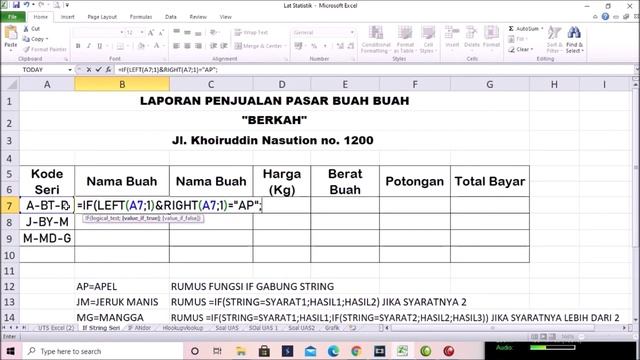 Belajar Fungsi Logika IF Gabung String Kode Seri I Excel смотреть онлайн