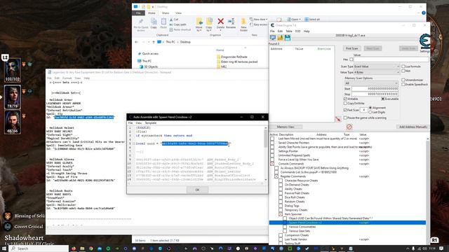 Baldurs Gate 3 Add Legendary items using cheat engine смотреть онлайн