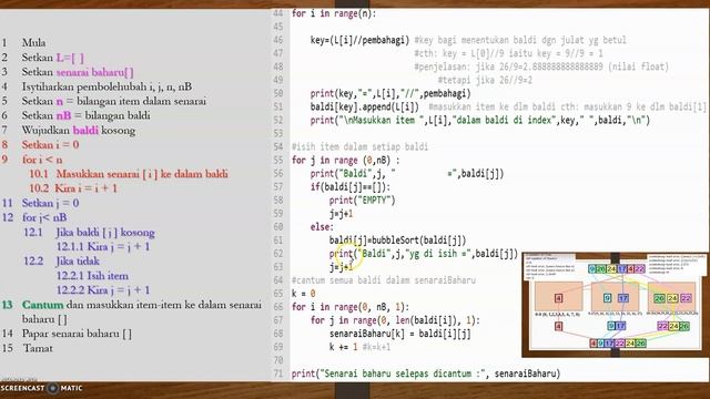 PEMBANGUNAN ALGORITMA: BUCKET SORT (Bhgn 3/3) смотреть онлайн