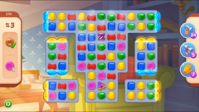 HomeScapes Дворецкий #88 (уровни 512-517) Большое обновление и Портрет дедушки Игровое видео смотреть онлайн