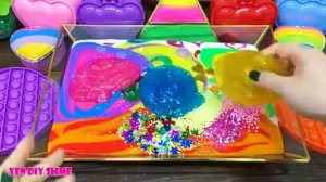 Mixing Random Things into GLOSSY Slime!! Series #63 Satisfying RAINBOW HEART Slime