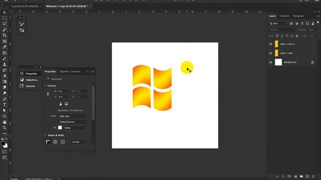How To Create Windows 7 Logo Design In Adobe Photoshop Lesson (190) смотреть онлайн
