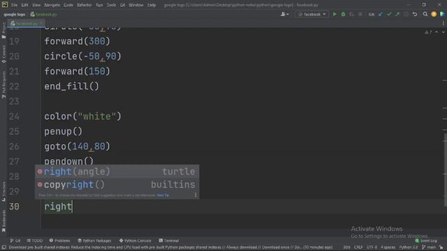 Draw FaceBook Logo Using Python | Turtle Library смотреть онлайн