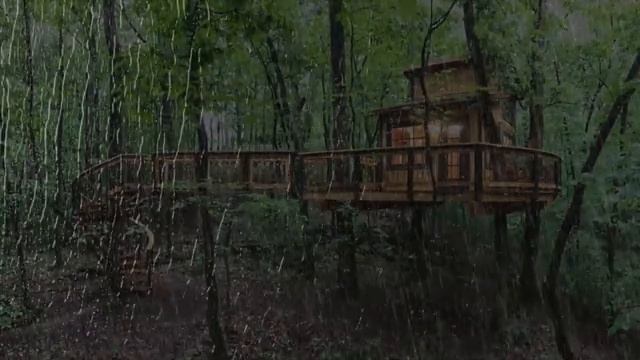 Заснуть менее чем за 3 минуты - шум дождя и грома в туманном лесу ночью смотреть онлайн