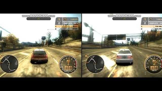 Stock VW Golf VS Stock Lexus IS300 - 2 on 1 screen race in Need for Speed Most wanted 2005 speedtra смотреть онлайн
