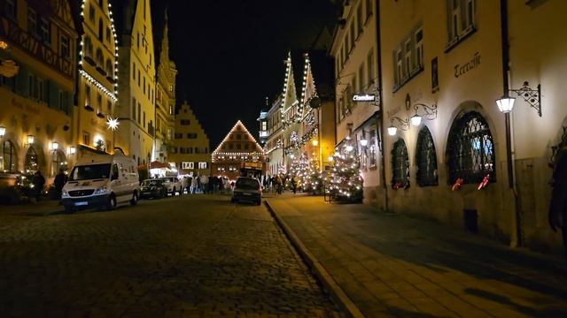 Rothenburg Christmas Market virtual tour, 4K 60 FPS смотреть онлайн