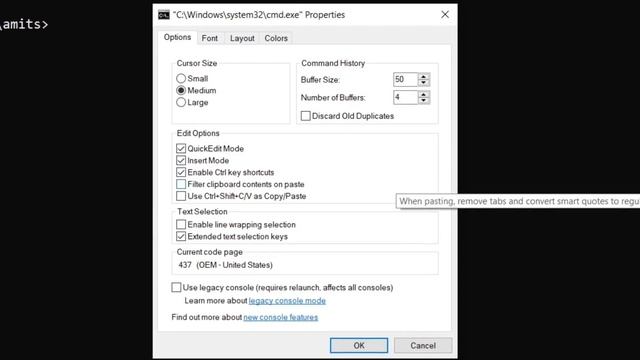 How to enable terminal tab in command prompt properties | Using Legacy Console Mode. смотреть онлайн