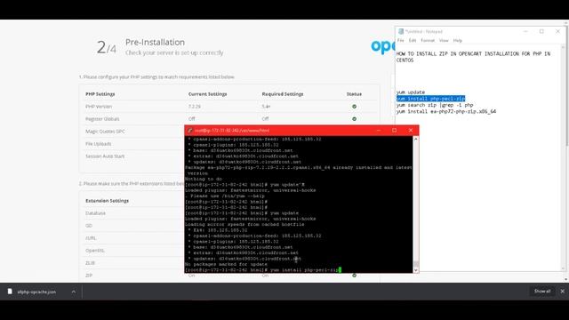 Install zip module php zip on Centos Fedora - opencart installation смотреть онлайн