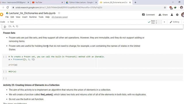 Python Sets and their methods Part 09 смотреть онлайн