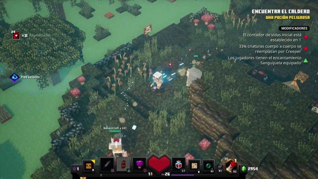 Minecraft Dungeons #11 - Español PS4 Pro HD Coop Norwii - Día de pruebas de diario смотреть онлайн