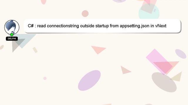 C# : read connectionstring outside startup from appsetting.json in vNext смотреть онлайн