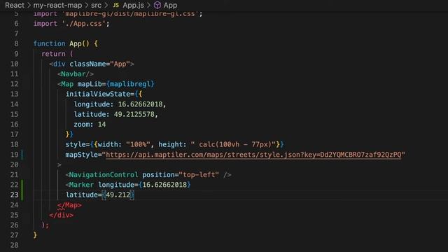 React map with a marker maplibre gl js | 2023 tutorial step by step смотреть онлайн