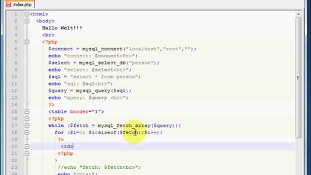 PHP MySQL Daten in einer HTML Tabelle ausgeben 02 смотреть онлайн