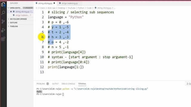 String Slicing : Python tutorial 12 #tiktokgirls #trending смотреть онлайн