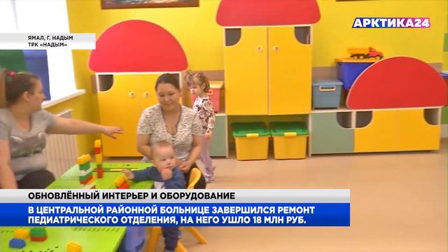 В «Надымской ЦРБ» после ремонта открылось педиатрическое отделение смотреть онлайн