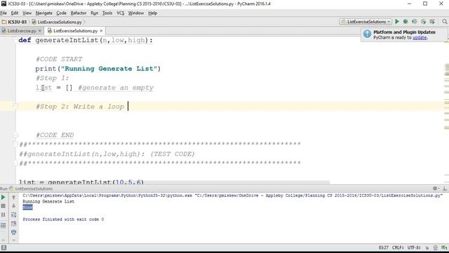 Python Basics - Lists Exercise generateIntList(n,low,high) смотреть онлайн