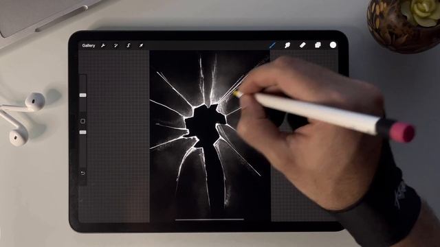 Drawing process under 5 minutes in Procreate | Broken glass смотреть онлайн