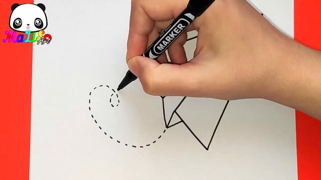 Как нарисовать САМОЛЕТИК бумажный поэтапно просто | Як намалювати літак | How to draw an airplane смотреть онлайн