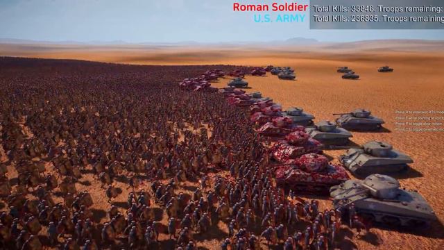 Nuclear Launcher Sherman vs 1 MILLION Roman Soldier - Ultimate Epic Battle Simulator 2 UEBS2 смотреть онлайн