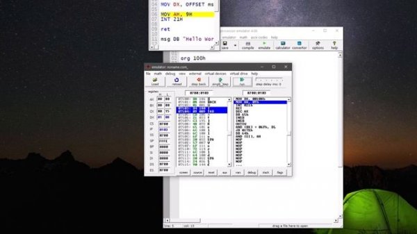 emu8086 hello world Program | Assembly Language Programming
