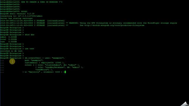How to create a user in mongodb with Roles смотреть онлайн