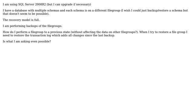 Databases: How to only restore a specific filegroup? смотреть онлайн
