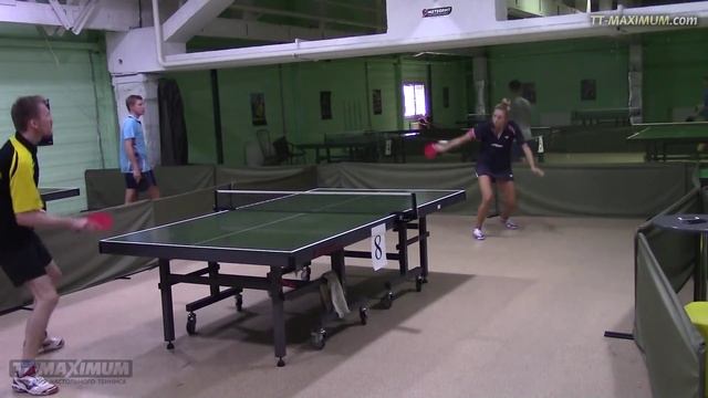 Bilenko Tetyana BH chopping technique, МСМК Татьяна Биленко техника подрезки слева по топспину смотреть онлайн