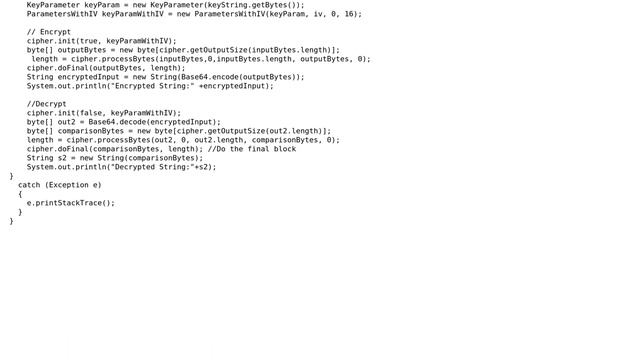 Code Review: Bouncy castle 128bit AES/CBC/PKCS7 in java смотреть онлайн