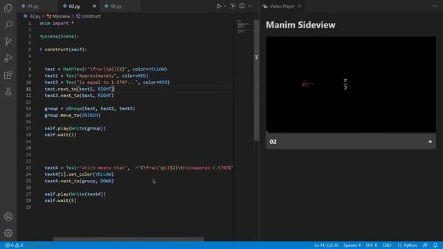 Manim - Text & LaTeX Equations