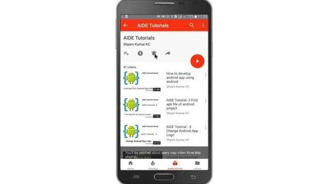 Click Bell Notification Icon for AIDE смотреть онлайн