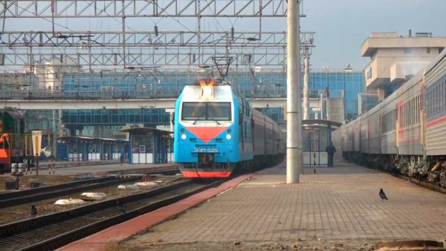 Отправление ЭП1М-528 с поездом Москва — Грозный смотреть онлайн