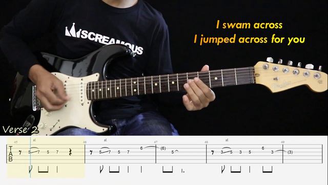YELLOW - Coldplay - Guitar Cover Instrumental + TAB смотреть онлайн